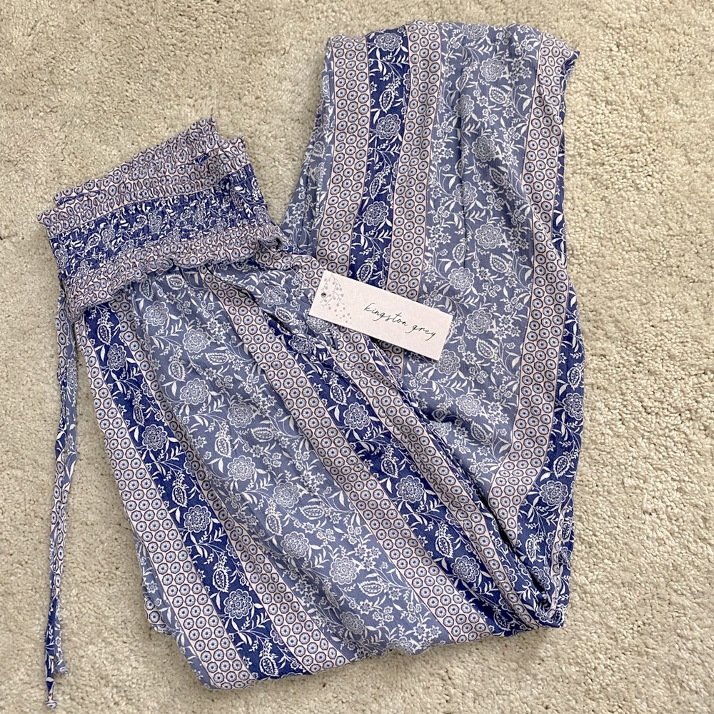 Kingston Grey | floral super soft flare pants